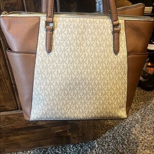 Michael Kors Brown and Cream Tote Bag